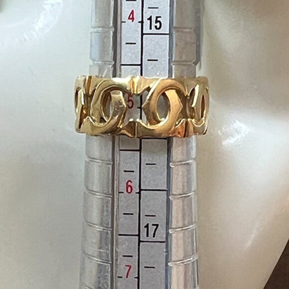 Cartier Double C Ring 18k Yellow Gold Band US 5 - Picture 8 of 9